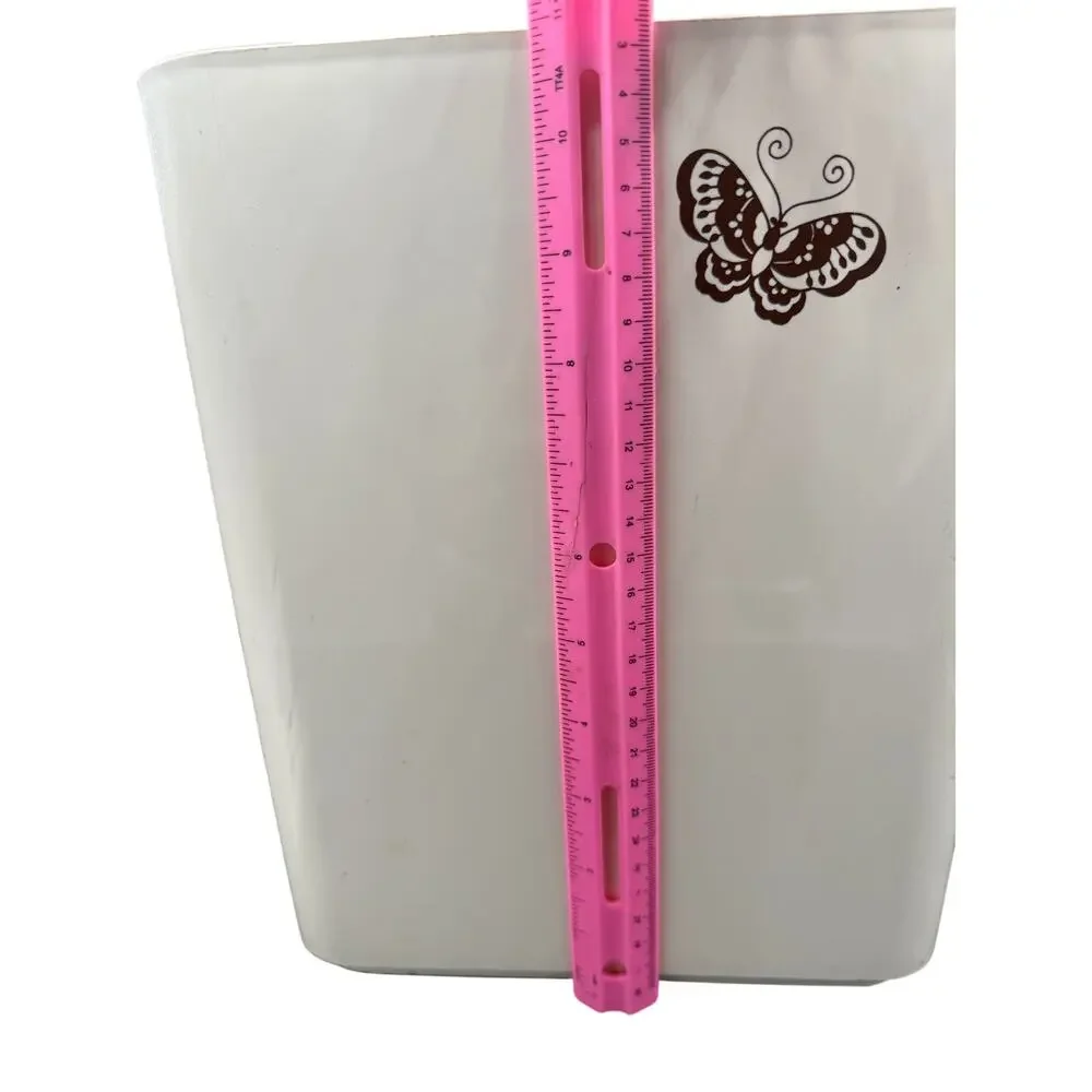 🦋 White Butterfly Waste Basket Plastic Trash Bin Minimalist Chic Decor - Picture 6 of 6